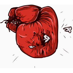 破裂的拳击手套