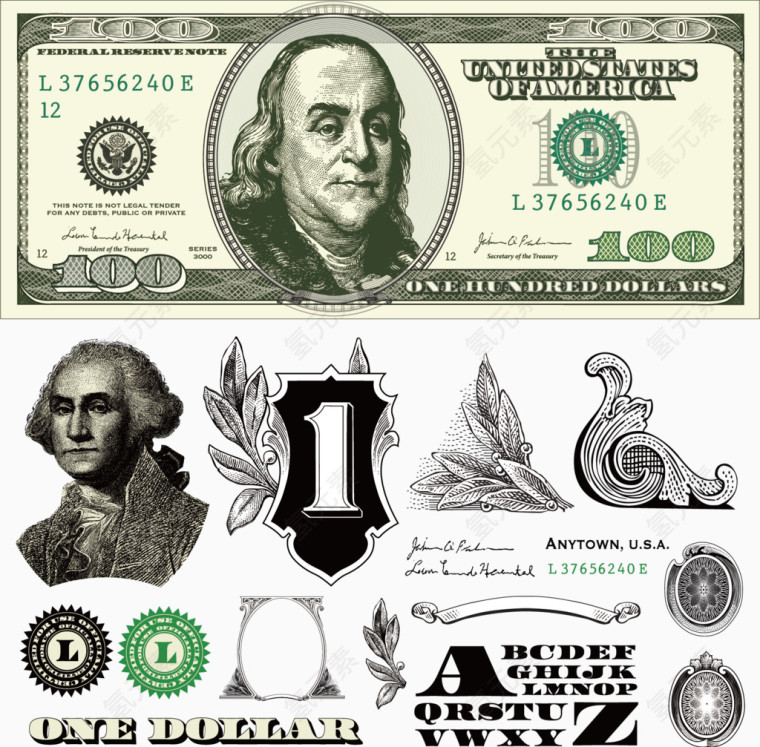 美金矢量素材