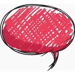 卡通手绘红色气泡对话框边框