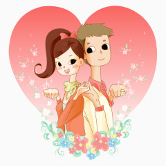 卡通爱心情侣边框