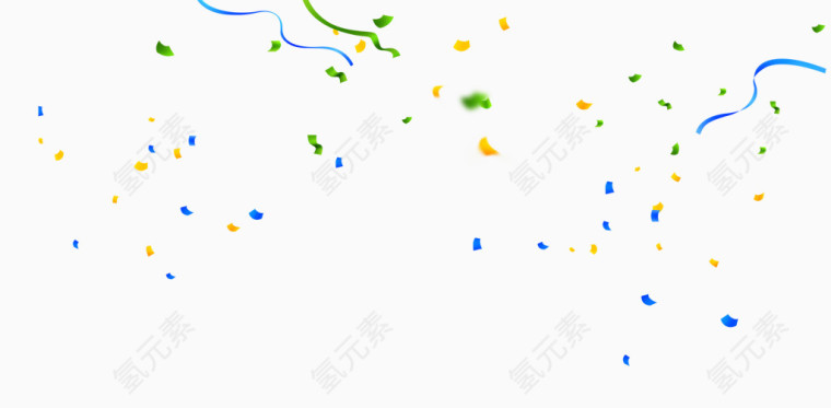 彩带碎片漂浮飘落素材