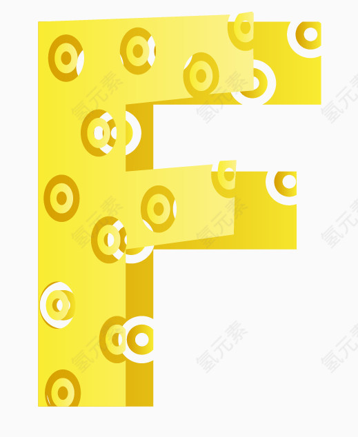 折叠镂空字母F