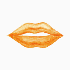 卡通黄色嘴唇