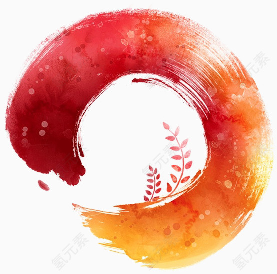 中国风彩色水墨风格元素