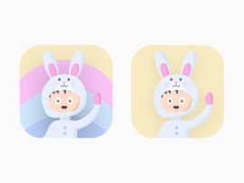 可爱兔子图标