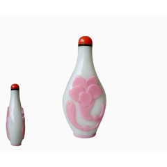 粉色花朵瓷鼻烟壶