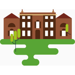 手绘学校建筑素材