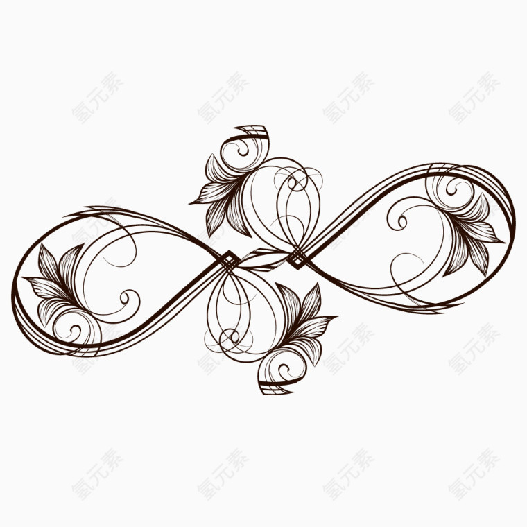 手绘复古花纹