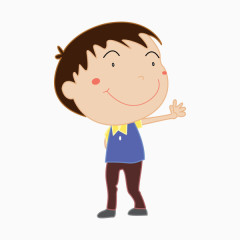 手绘卡通打招呼男孩