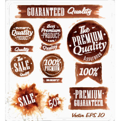 咖啡水渍污渍设计矢量素材