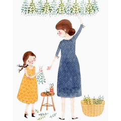 母亲节卡通人物卡通手绘装饰元素