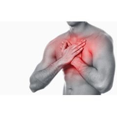 摸着胸部的男士