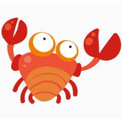 卡通手绘螃蟹png 