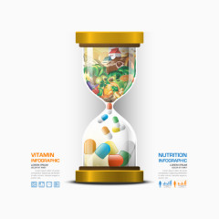 矢量创意沙漏瓶