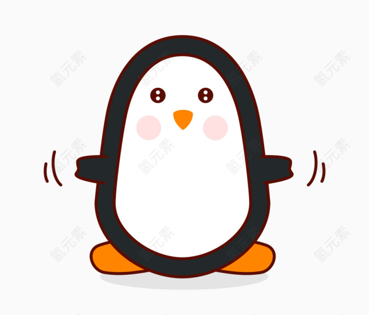 卡通摆手企鹅