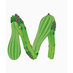 卡通蔬菜字母M  