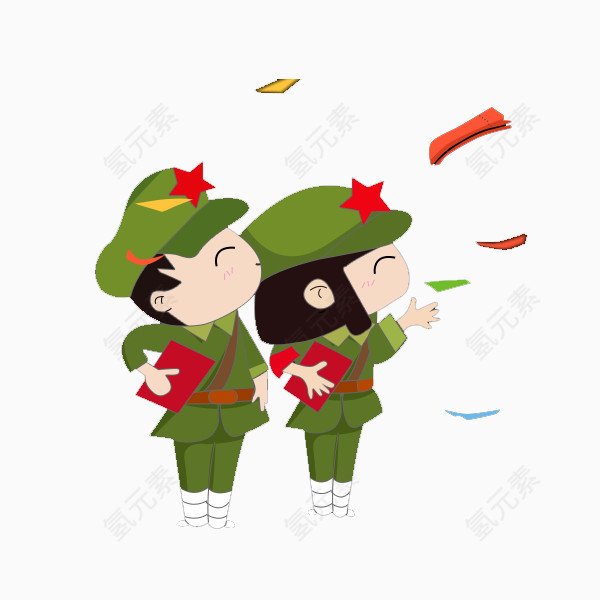 手绘人物队员