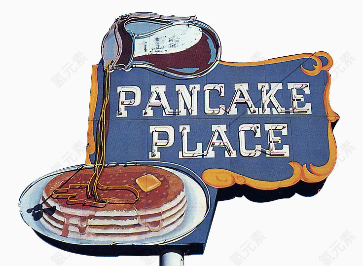 煎饼PANCAKE招牌插画素材