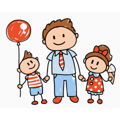 带着孩子们玩的父亲