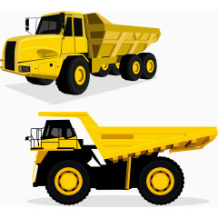 矢量黄色翻斗车