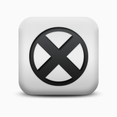 磨砂白广场图标字母数字盘旋X字母数字图标