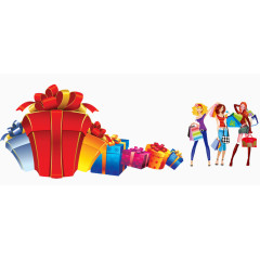 礼品盒时尚女孩