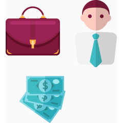 矢量手绘扁平办公人物