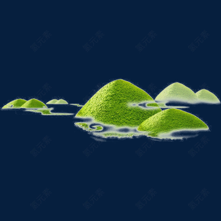 高耸入云的绵延绿山