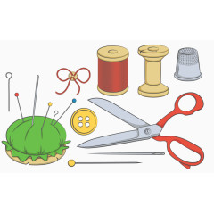 手绘缝纫装饰素材