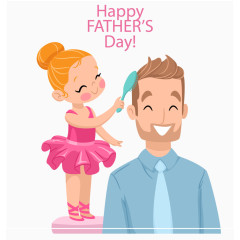 给爸爸梳头父亲节快乐图文装饰