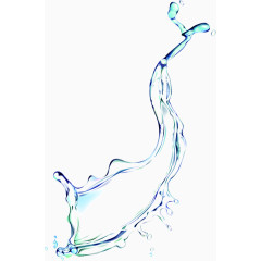 蓝色透明水流夏天