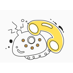 清新卡通简笔画气球电话