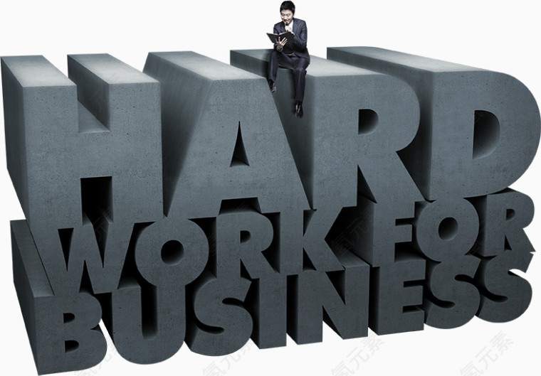 字母上看书的男人