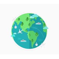 环游世界抽象图