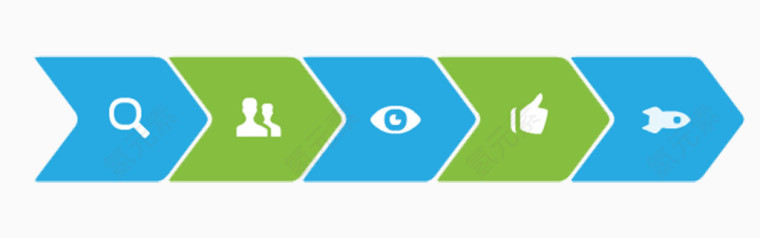 创意绿色蓝色箭头