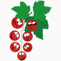 卡通水果表情一串葡萄兄弟