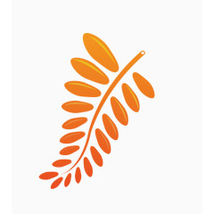 橘色树叶装饰素材