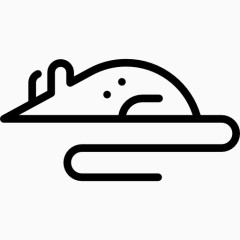 科学研究学习系列全套线框图标老鼠