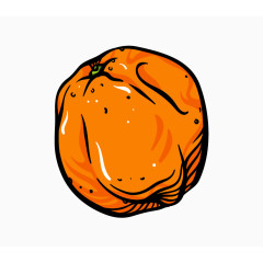 线条水果橙色橘子