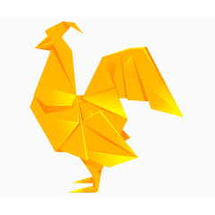 卡通手绘折纸公鸡  