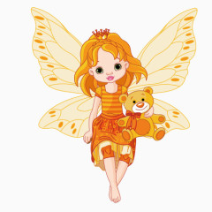 抱小熊的精灵女孩