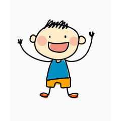 卡通小男孩儿童简笔画