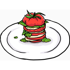 卡通矢量简约番茄料理食物