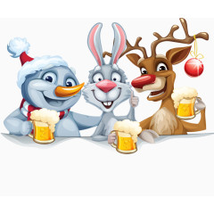 喝啤酒的小动物