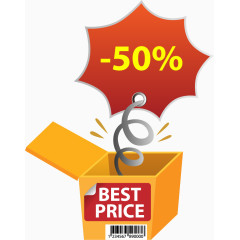 创意弹簧折扣标签