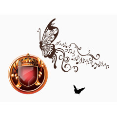 棕色蝴蝶红色宝石