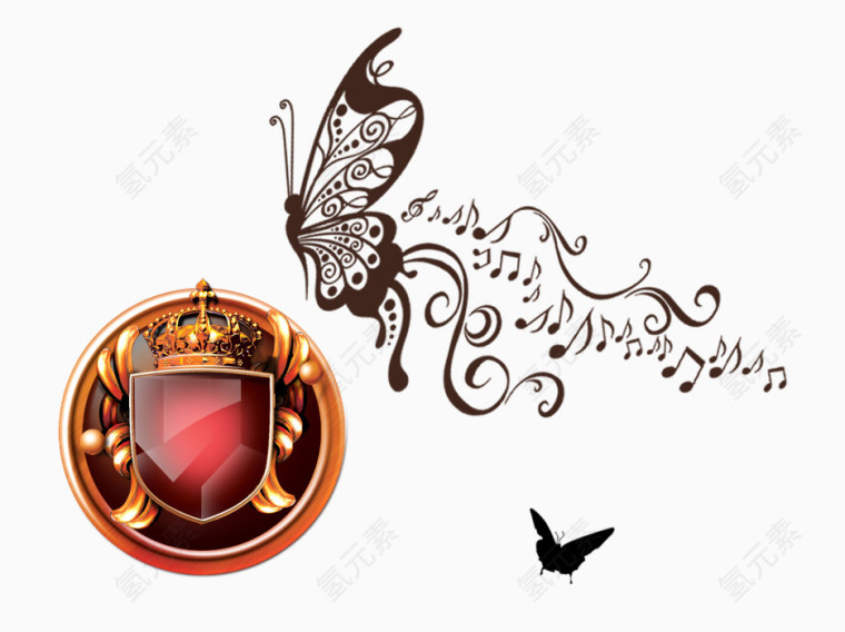 棕色蝴蝶红色宝石