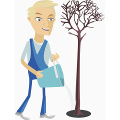 国外卡通园林工人