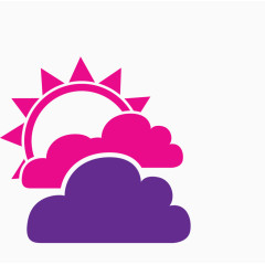紫红色晴转多云标志
