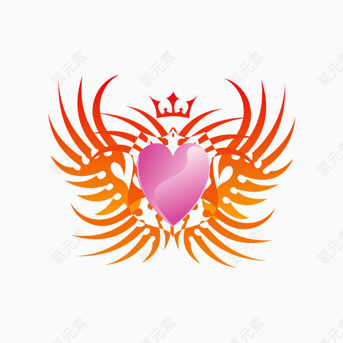 矢量爱心天使